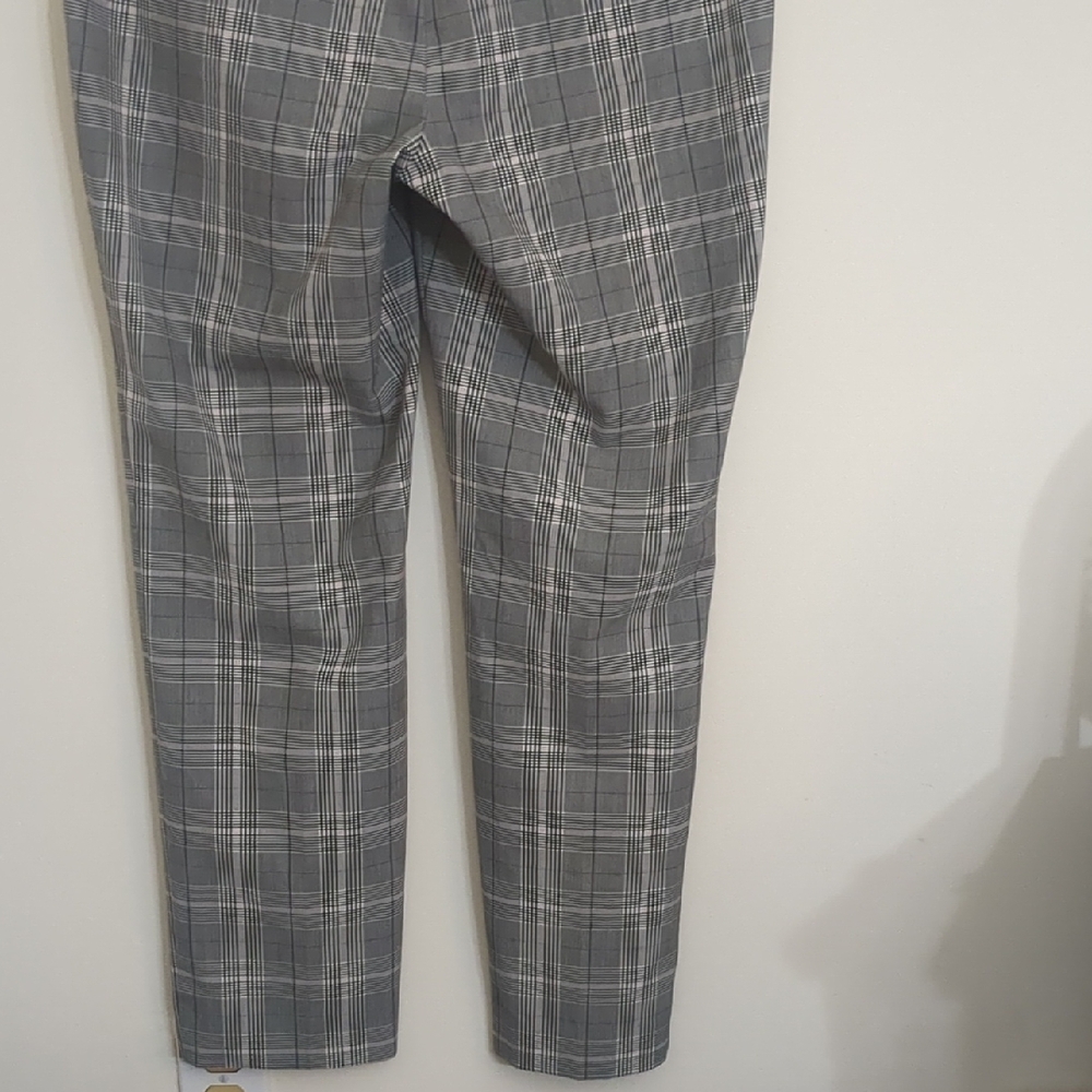 LOFT Gray Straight Leg Pants 4 Pockets Windowpane Pattern Sz 6 - Picture 6 of 6